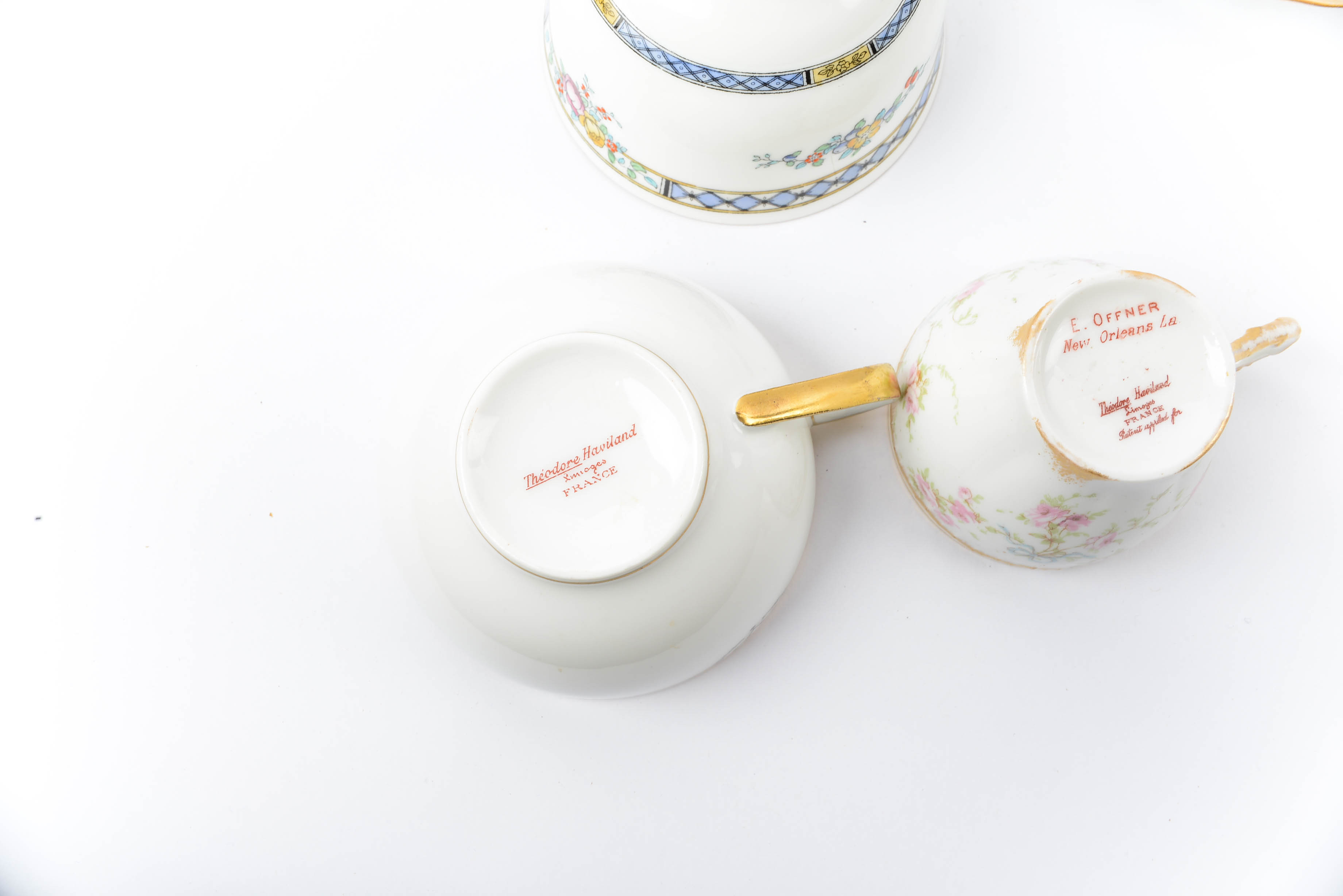 Collection of Floral Motif Teacup and Saucer Sets