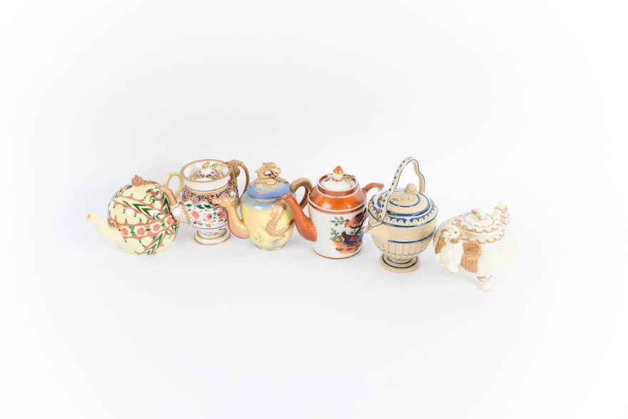 Collection of Nini Hand-Painted Miniature Teapots