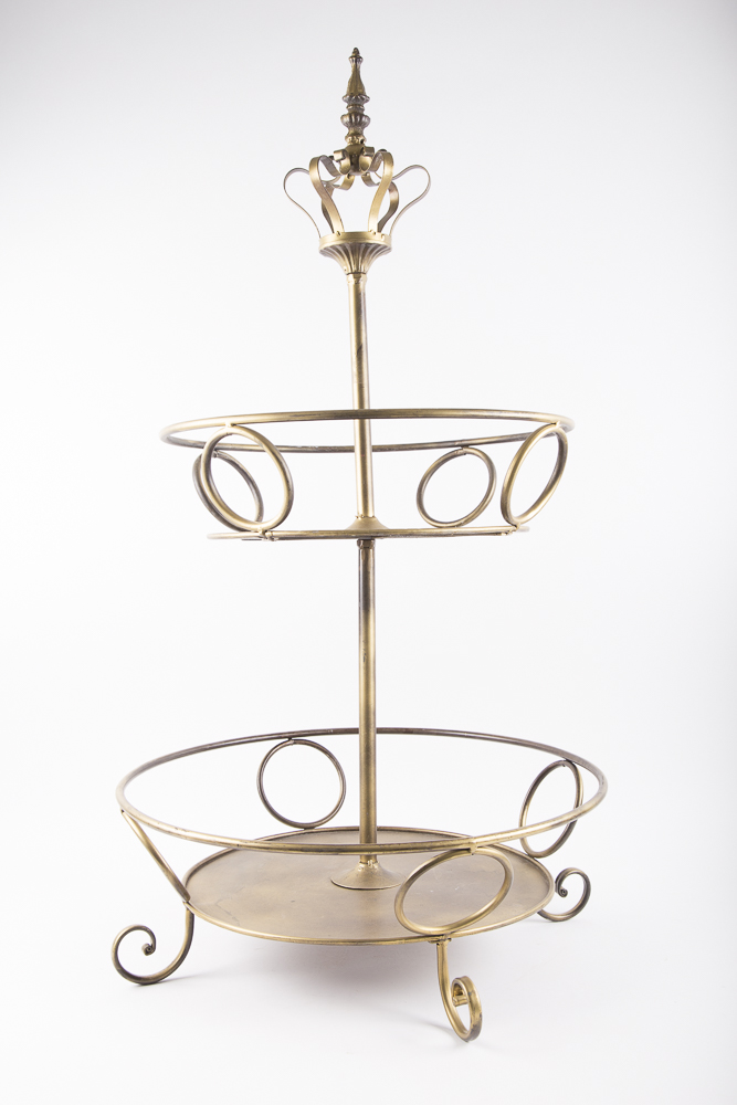 Gold Tone Round Display Stand