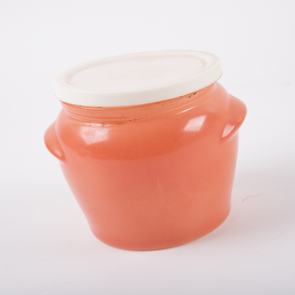 Vintage Glasbake "Walker's Honey Whip" Lidded Jars