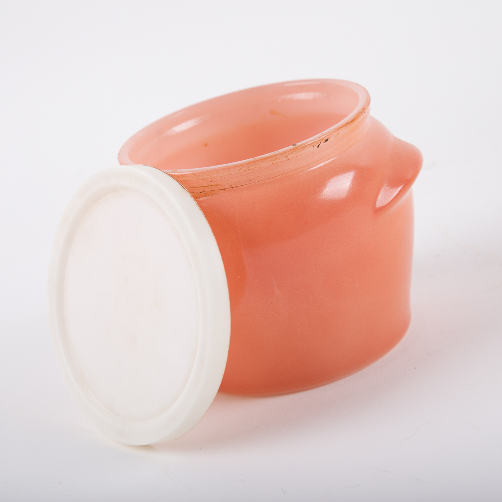 Vintage Glasbake "Walker's Honey Whip" Lidded Jars