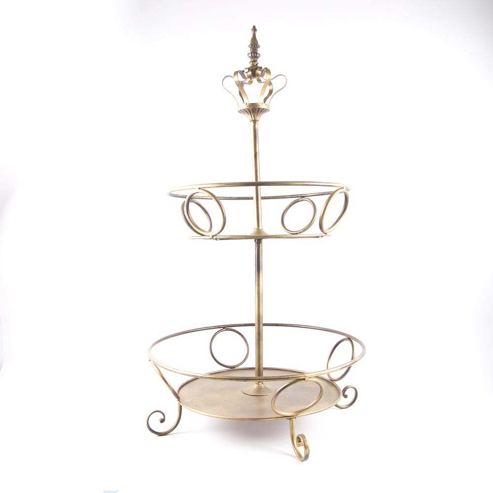Gold Tone Round Display Stand