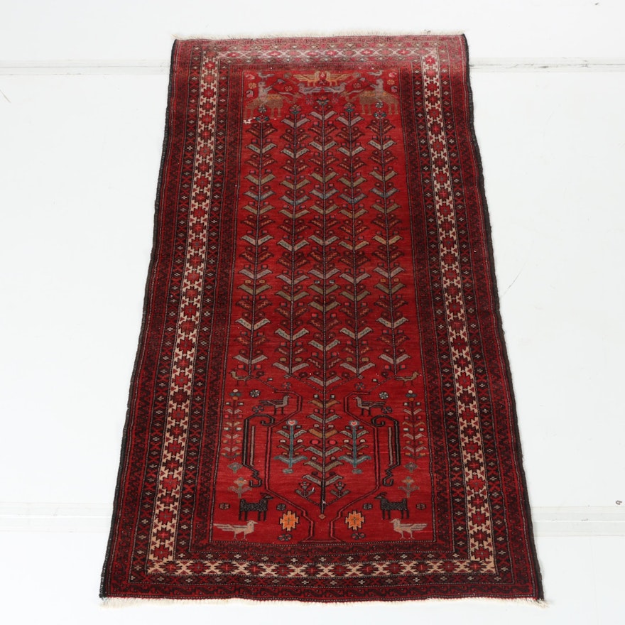 Hand-Knotted Persian Tribal Pictorial Rug