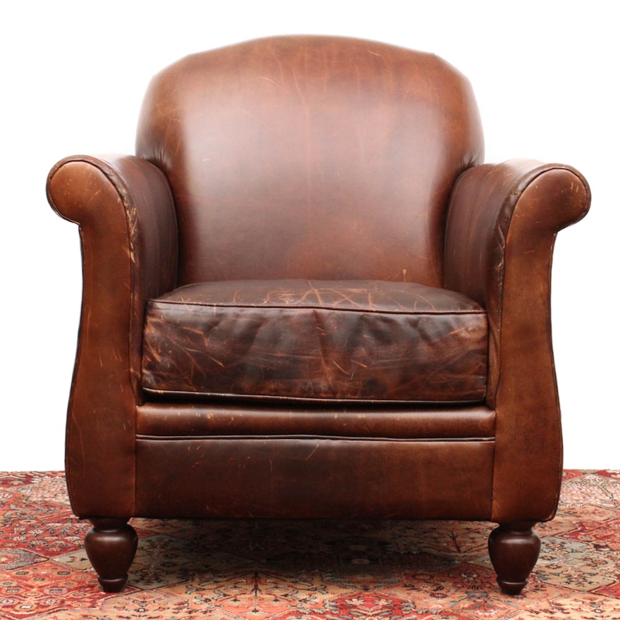 Brown Leather Club Chair by Bernhardt