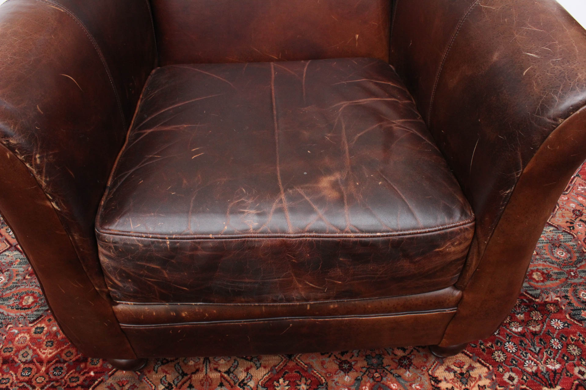 Brown Leather Club Chair by Bernhardt