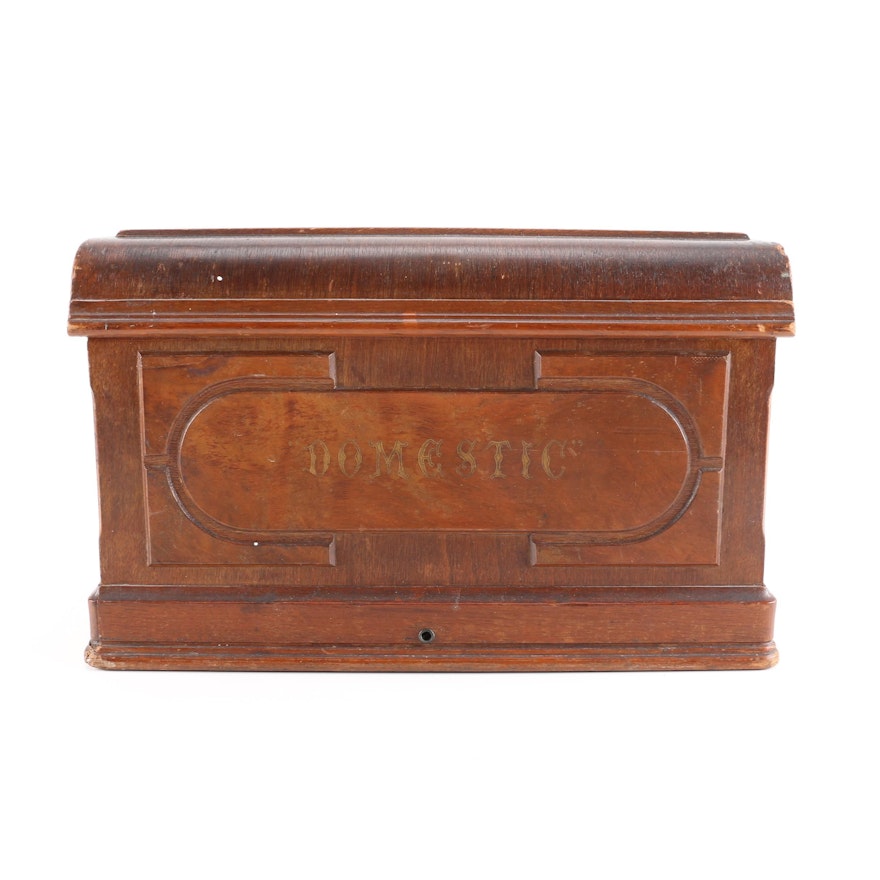 Antique Mahogany Sewing Machine Cover by Domestic