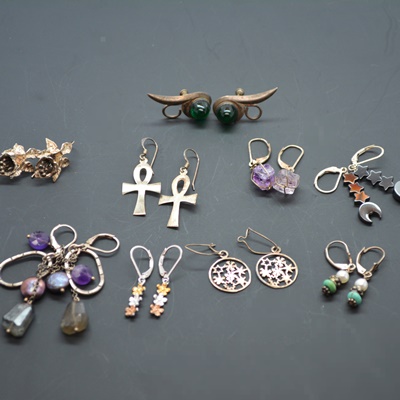 Sterling Silver Dangle Pierced Earrings and Screw Back Clip-On Earrings