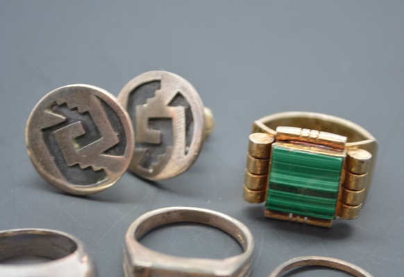 Sterling Silver Earrings, Rings and Brooch Collection