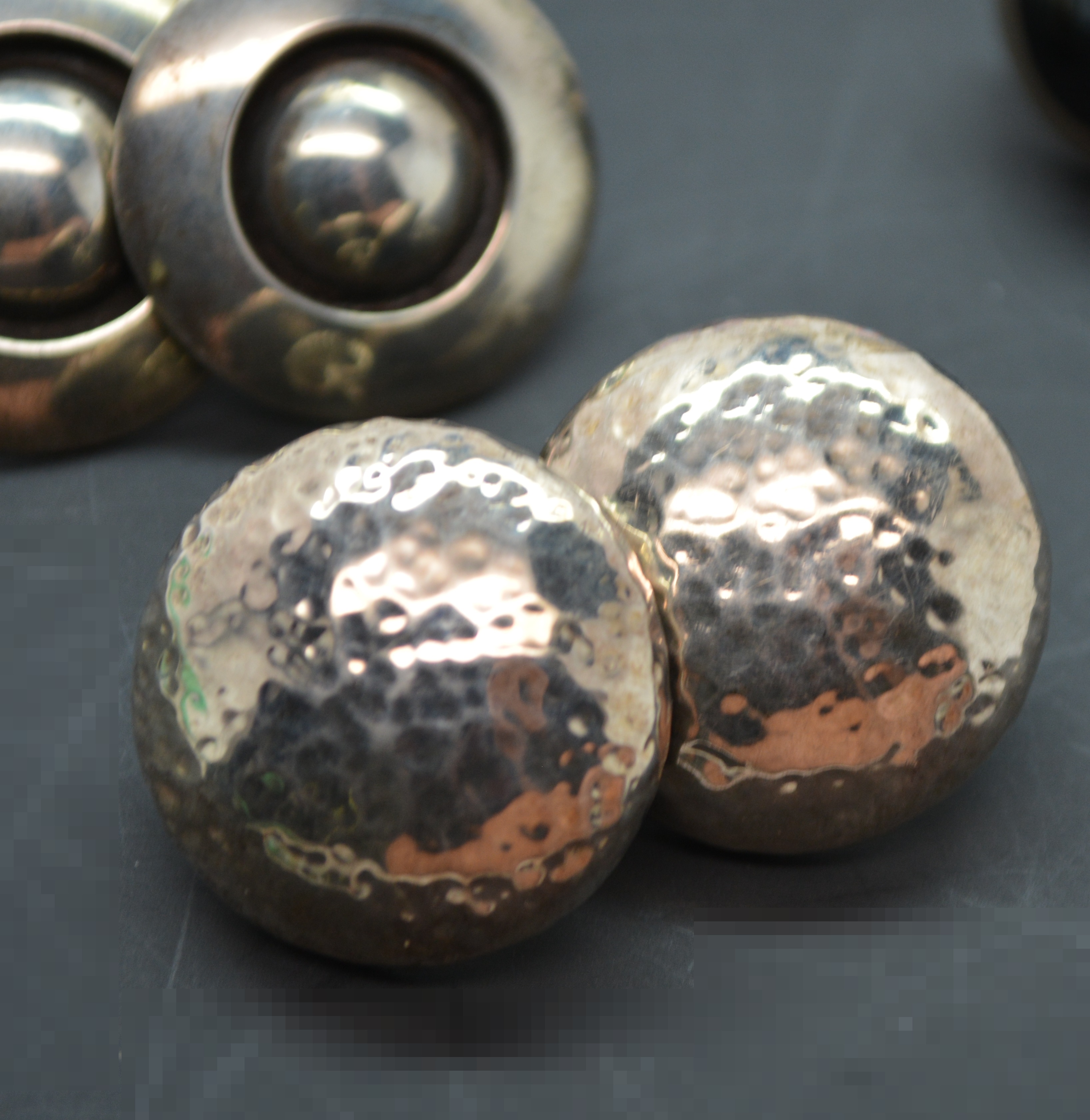 Five Pair Sterling Silver Pierced and Clip-on Earrings