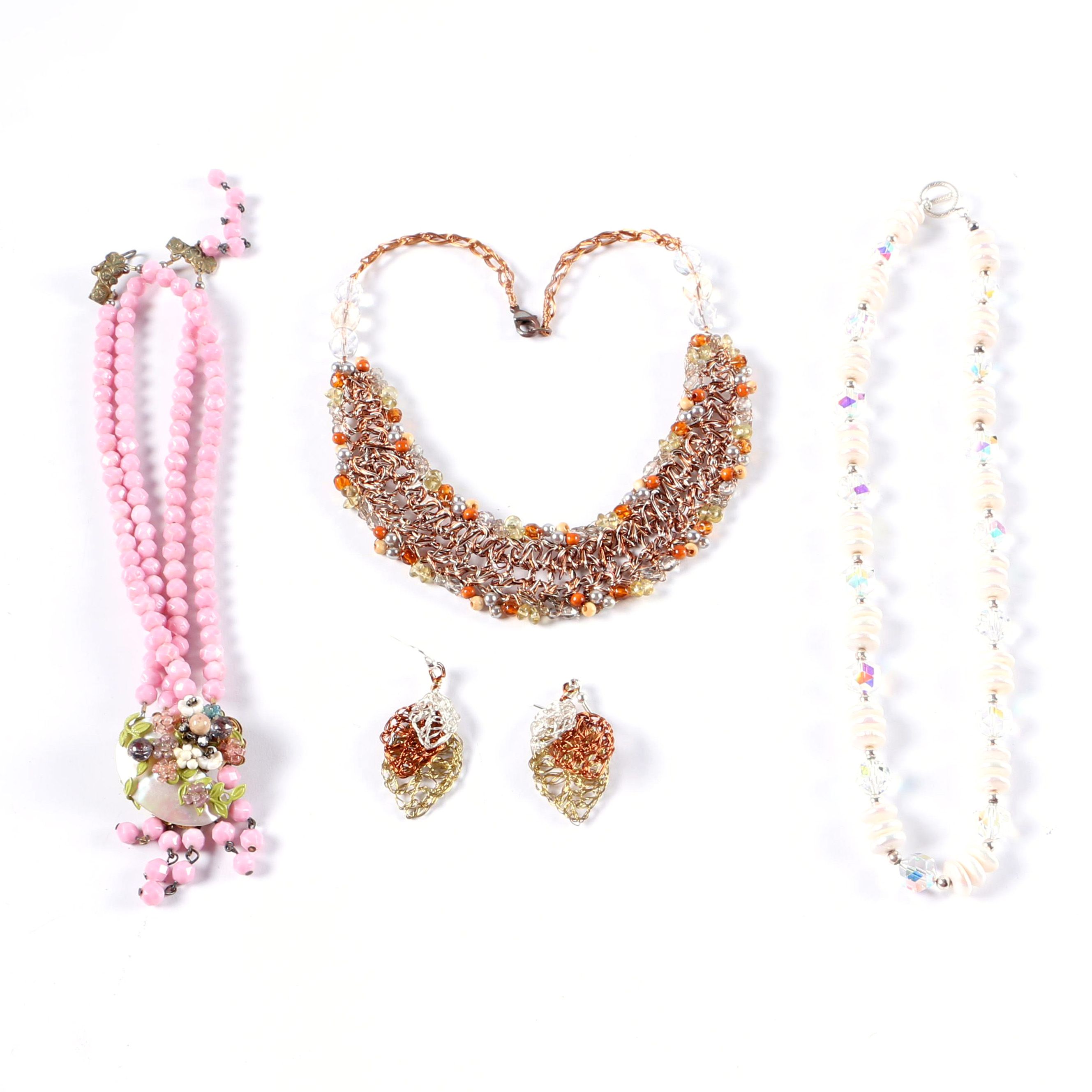 Beaded Necklaces and Earrings