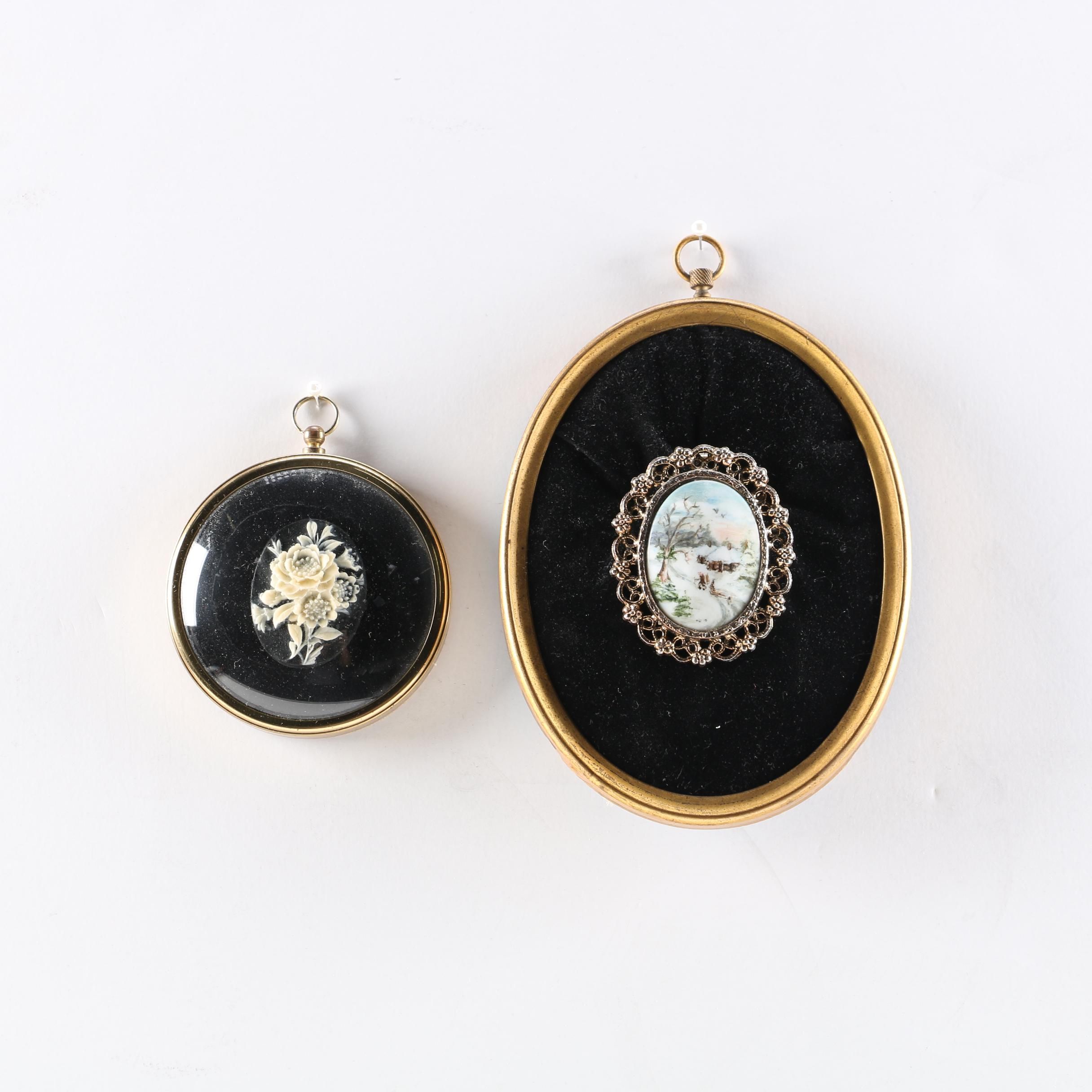 Black Cameo Pendants