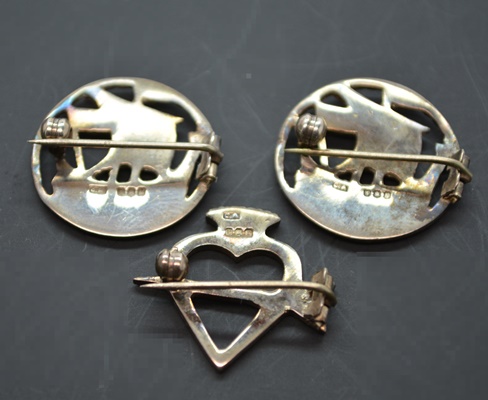 Three Scottish Sterling Silver Brooches