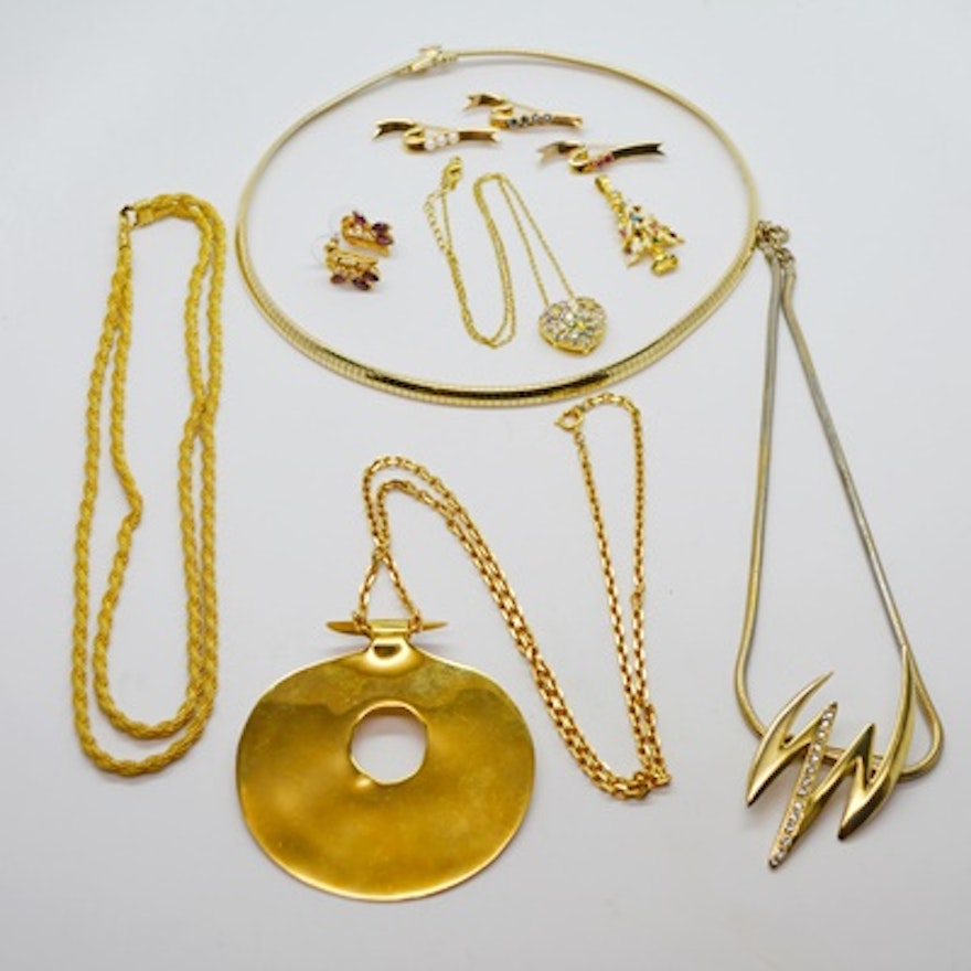Collection of Gold Tone Jewelry