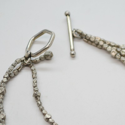 Stering Silver Three Strand Beaded Bracelet