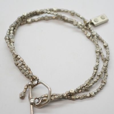 Stering Silver Three Strand Beaded Bracelet