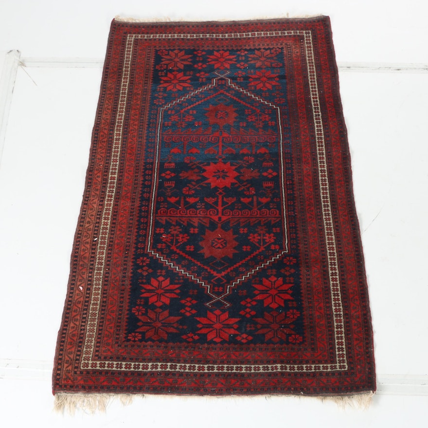 Hand-Knotted Baluch Area Rug