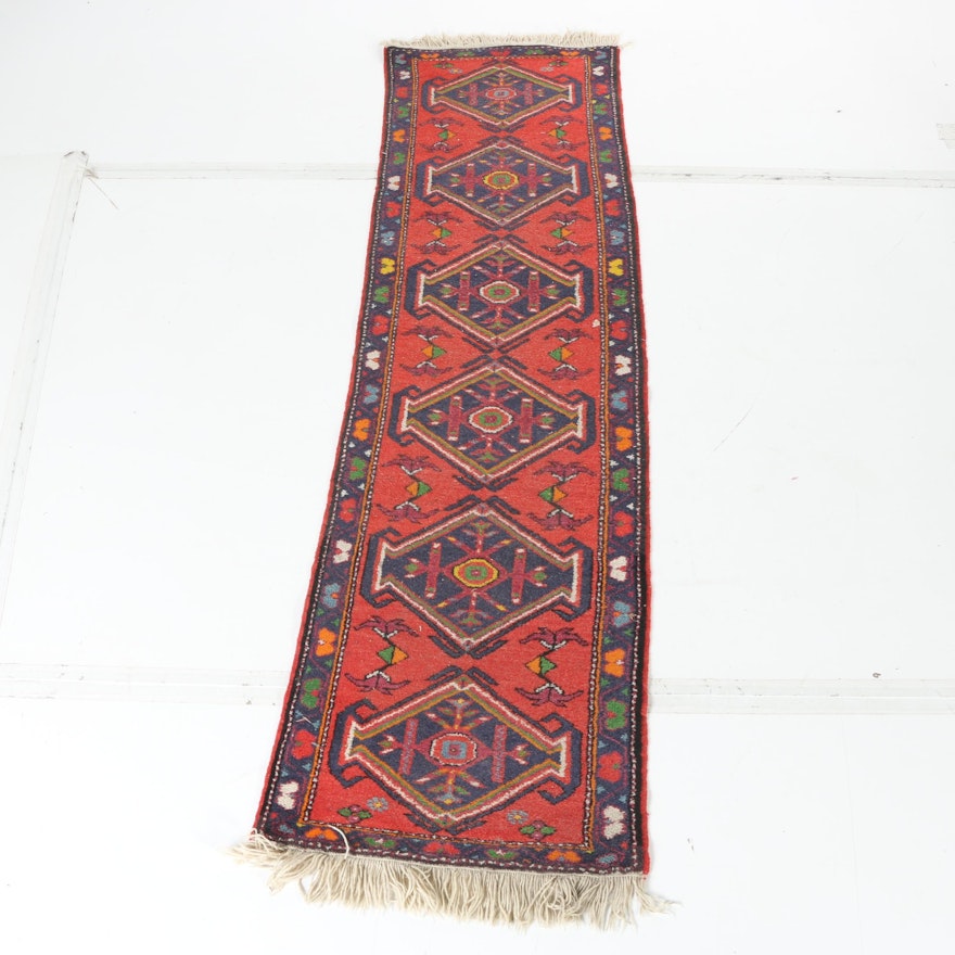 Colorful Hand-Knotted Turkish Runner