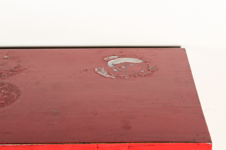 Chinese-Style Red Lacquered End Table