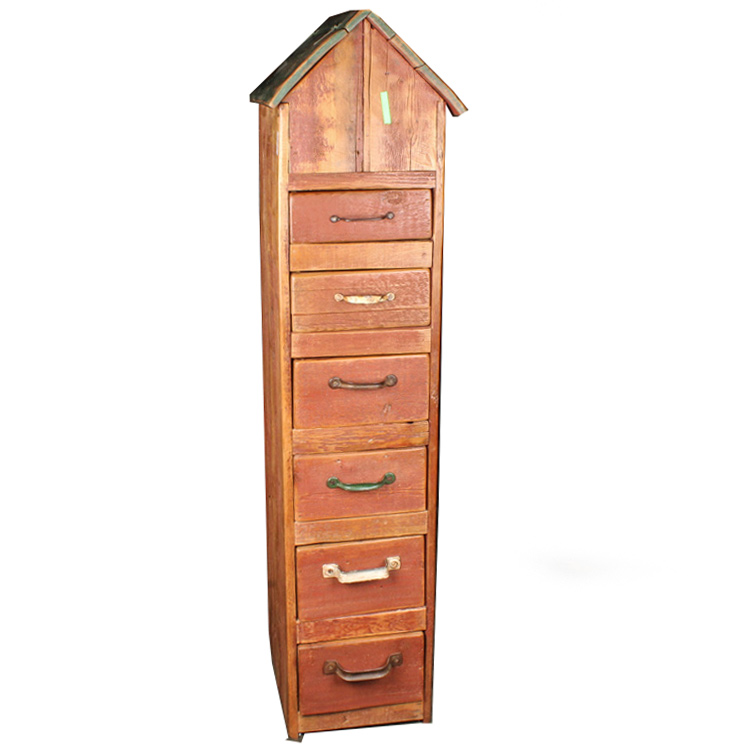 Repurposed Wood Birdhouse Style Cabinet