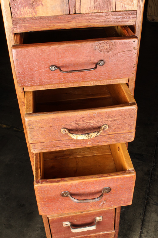 Repurposed Wood Birdhouse Style Cabinet