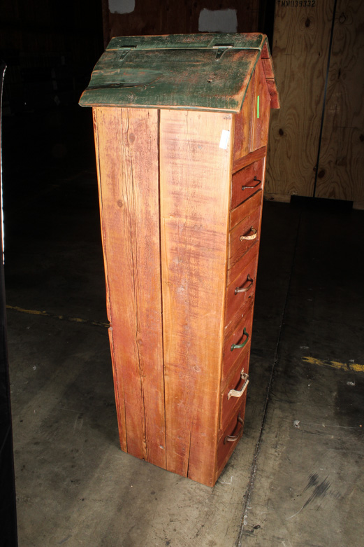 Repurposed Wood Birdhouse Style Cabinet