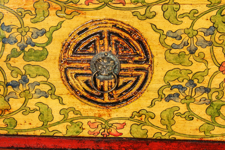 Chinese Hand-Painted Rosewood Cabinet