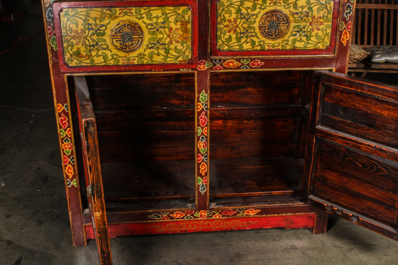 Chinese Hand-Painted Rosewood Cabinet