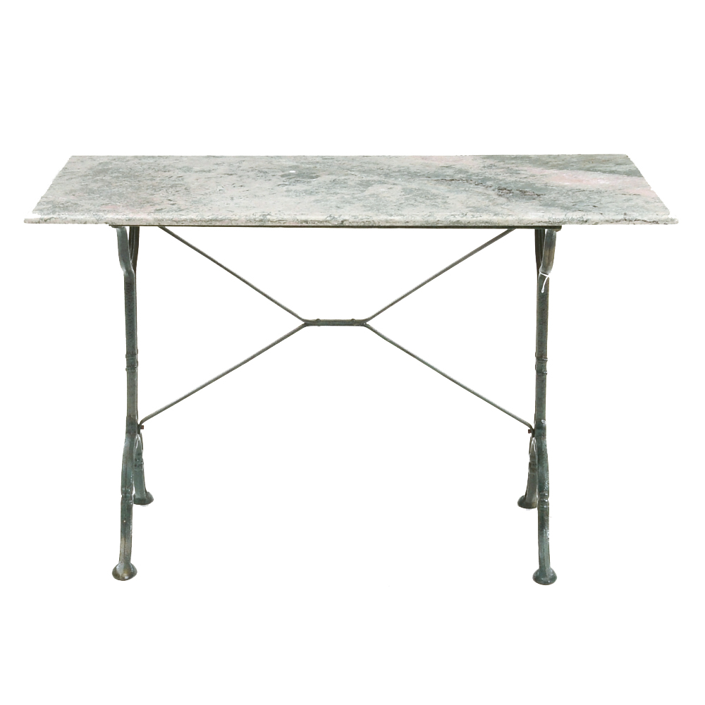 French Industrial Inspired Marble Topped Table