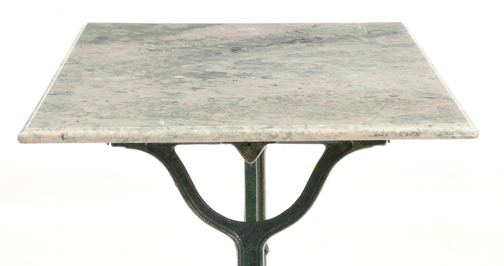 French Industrial Inspired Marble Topped Table