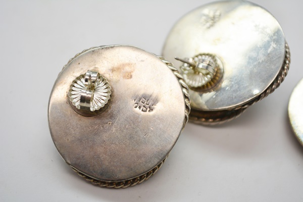 Two Pair Sterling Silver Pierced Earrings