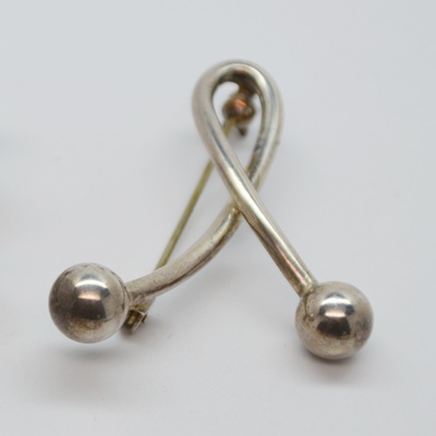 Three Stering Silver Necklaces and Three Sterling Silver Brooches