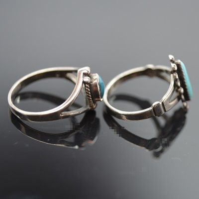 Three Native American Style Sterling Silver Rings