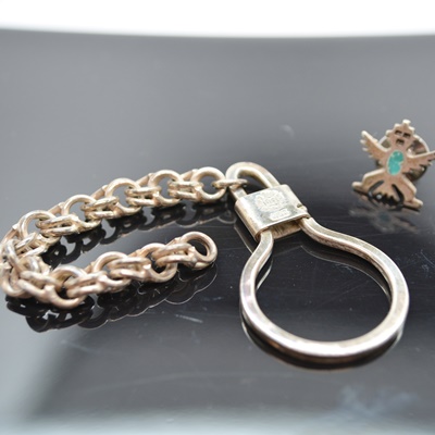 Sterling Silver Key Chain and Tie Tack