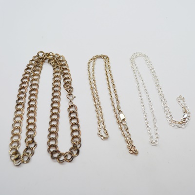 Three Sterling Silver Chain Necklaces