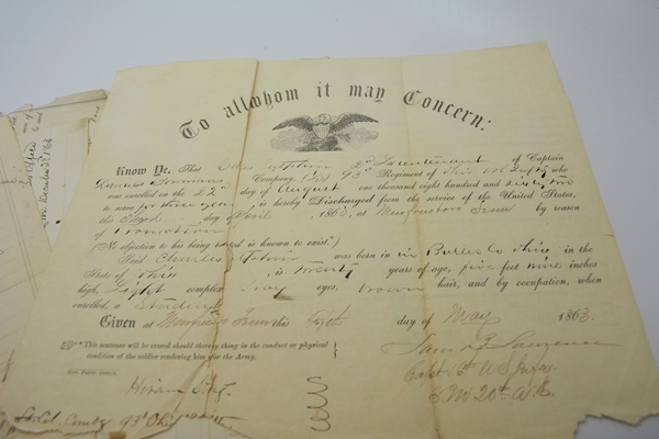 Authentic Civil War Muster Rolls and Correspondence