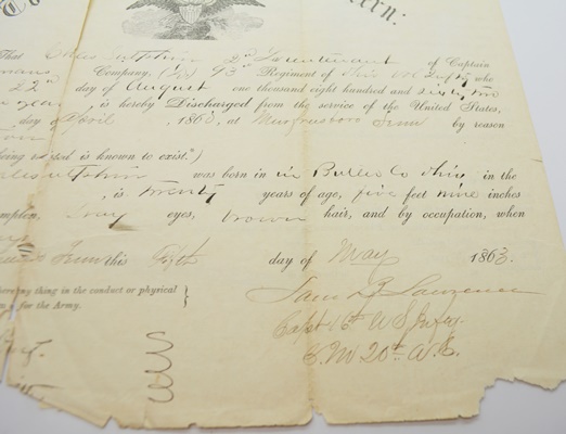 Authentic Civil War Muster Rolls and Correspondence