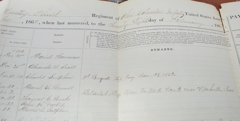 Authentic Civil War Muster Rolls and Correspondence