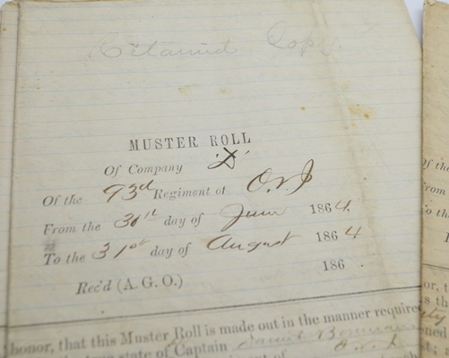 Authentic Civil War Muster Rolls and Correspondence