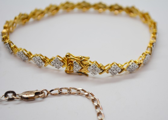 Five Sterling Silver Bracelets and Anklet