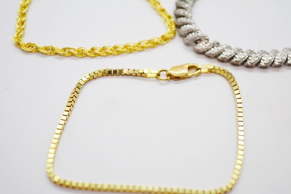 Five Sterling Silver Bracelets and Anklet