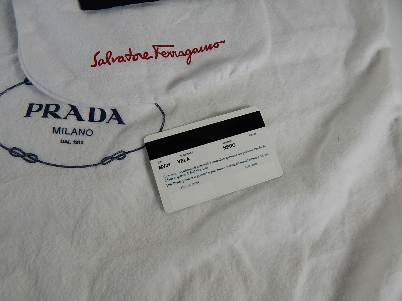Prada, Chanel and Ferragamo Dust Bags and Packaging
