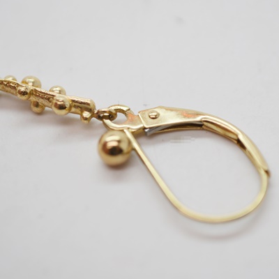 14K Yellow Gold Freshwater Pearl Drop Pierced Earrings