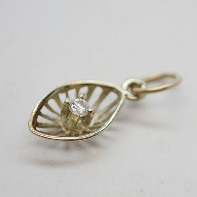 14K White Gold Diamond Charm