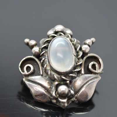 Sterling Silver Moonstone Brooch