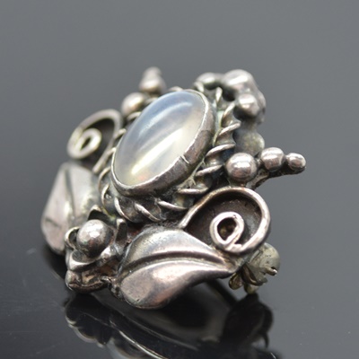 Sterling Silver Moonstone Brooch