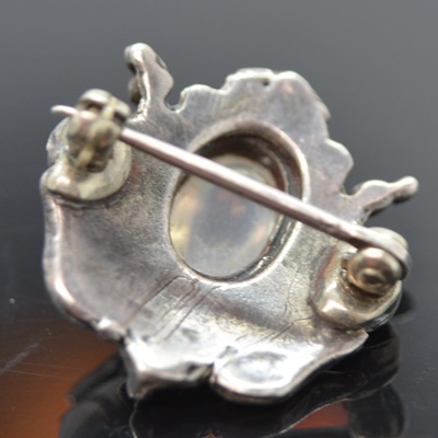 Sterling Silver Moonstone Brooch