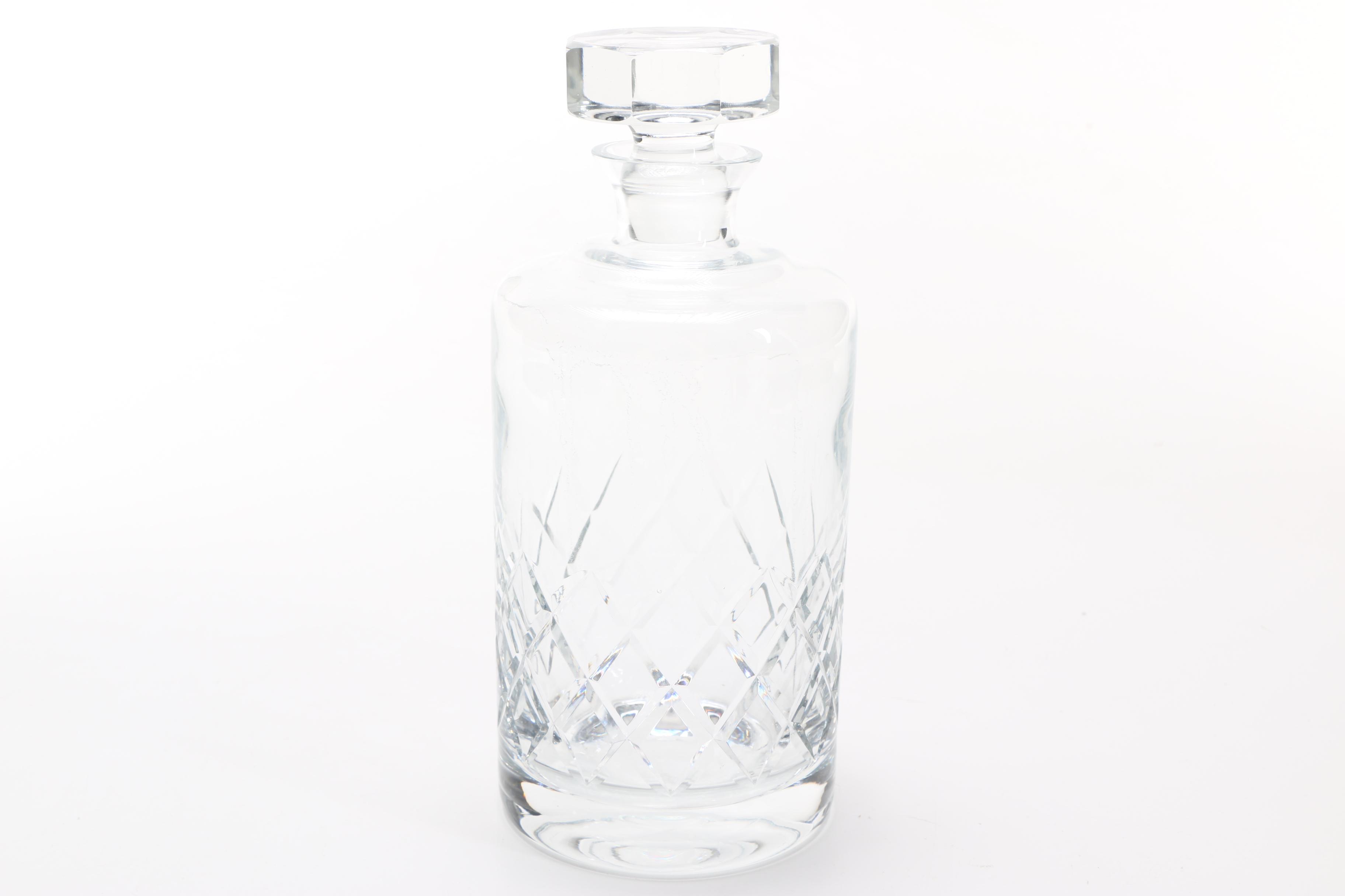 Cut Crystal Decanter and Glass Set
