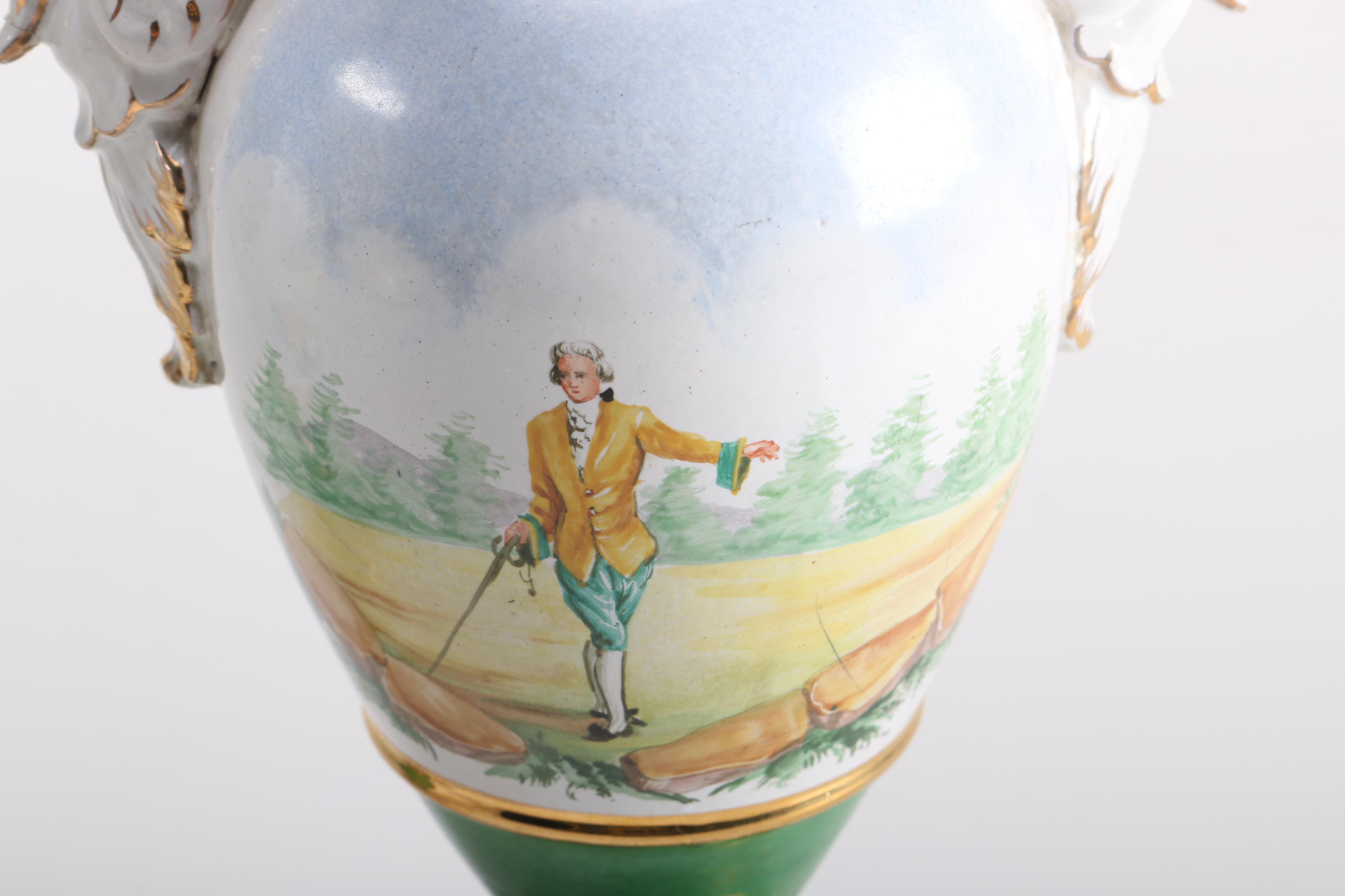 Vintage Ugo Zaccagnini Hand-Painted Garniture Set