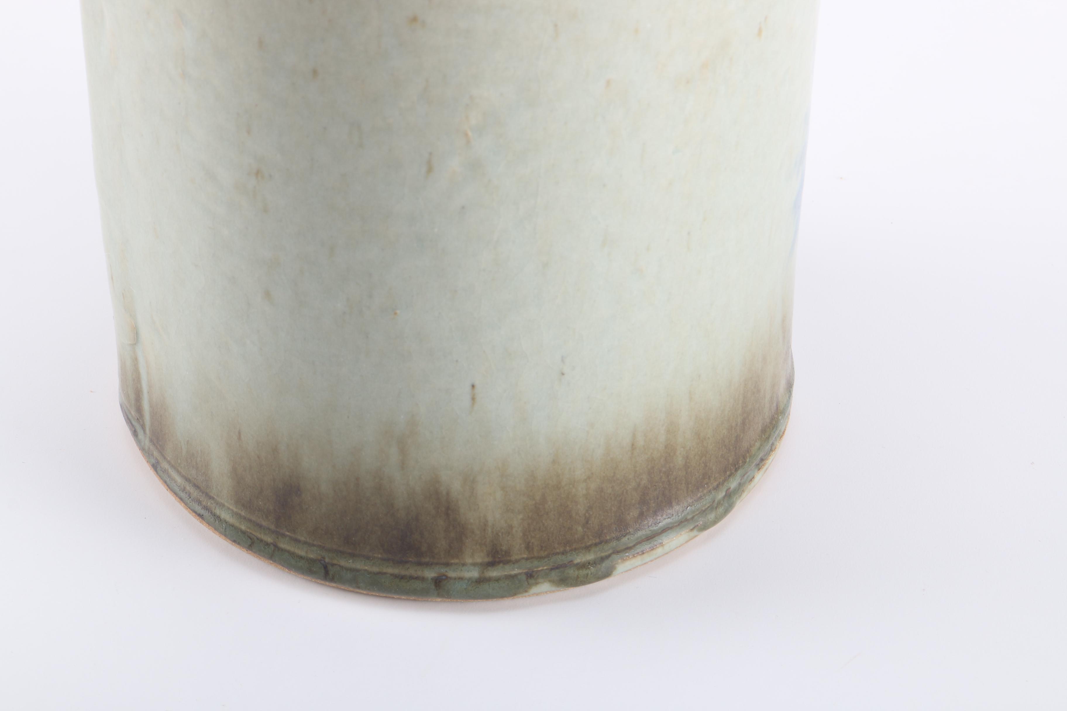 Grey and Brown Hand Thrown Storage Jar