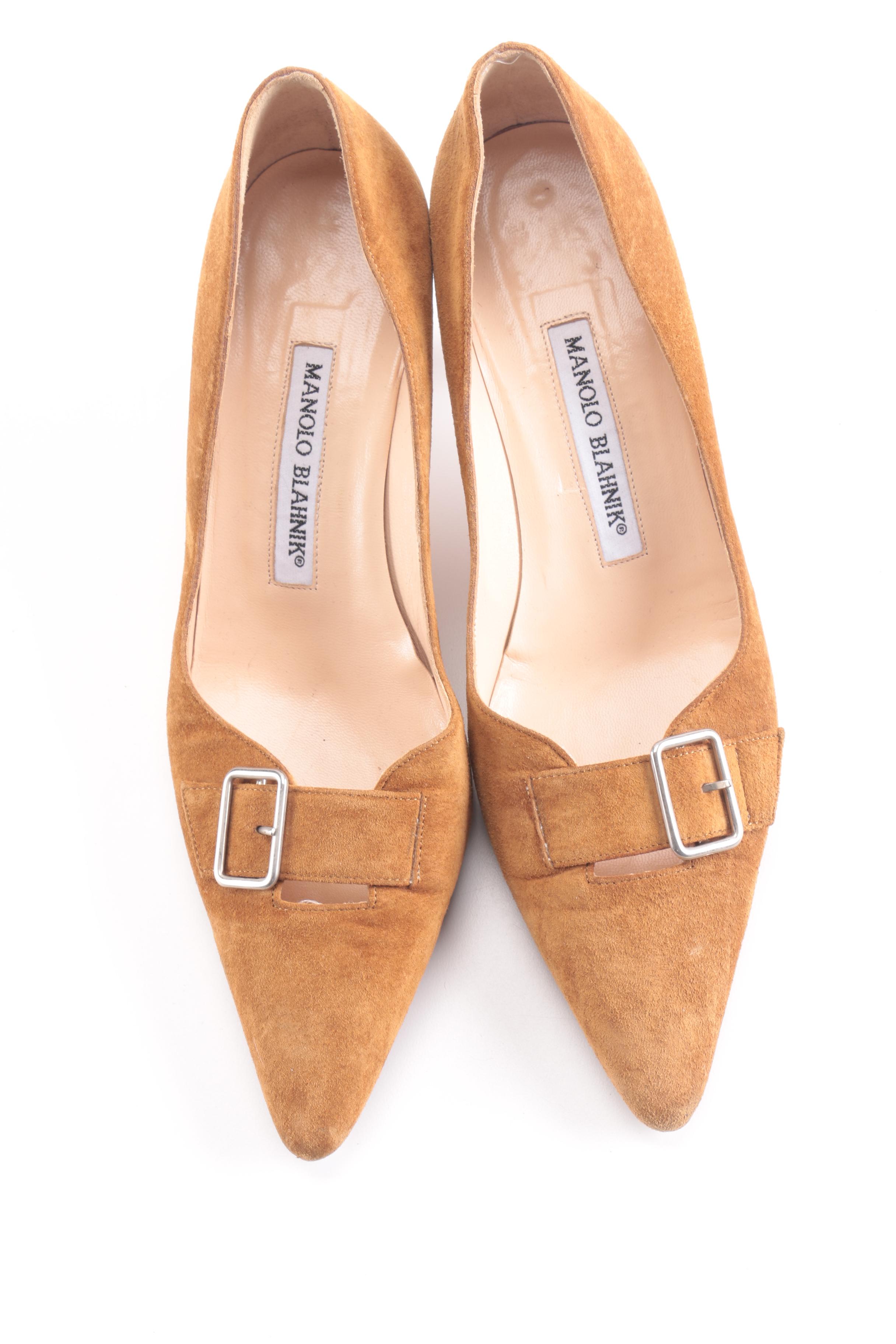 Manolo Blahnik Suede Kitten Heels